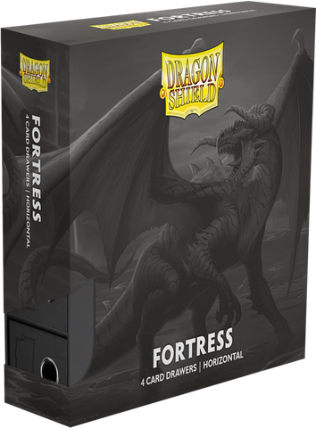 DRAGON SHIELD FORTRESS CARD DRAWERS HORIZONTAL 4 ROW BLACK
