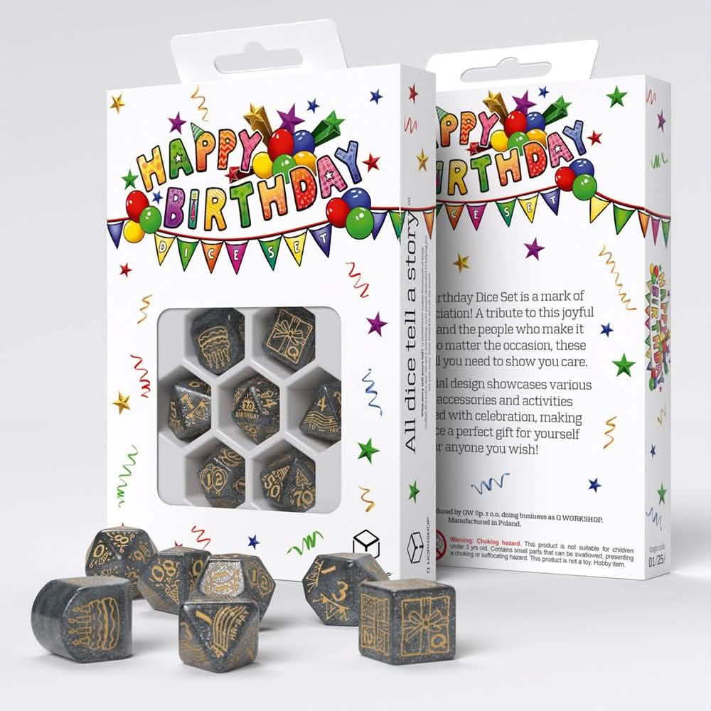HAPPY BIRTHDAY DICE SET CONFETTI