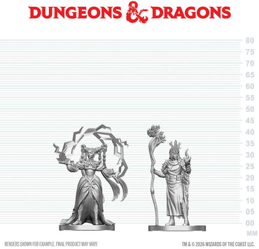 DND UNPAINTED MINIS WV29 HUMAN DRUID & ELF SORCERER
