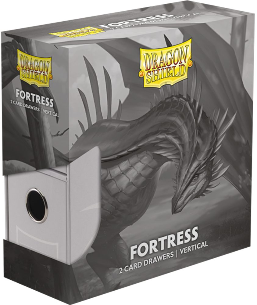 DRAGON SHIELD FORTRESS CARD DRAWERS VERTICAL 2 ROW WHITE