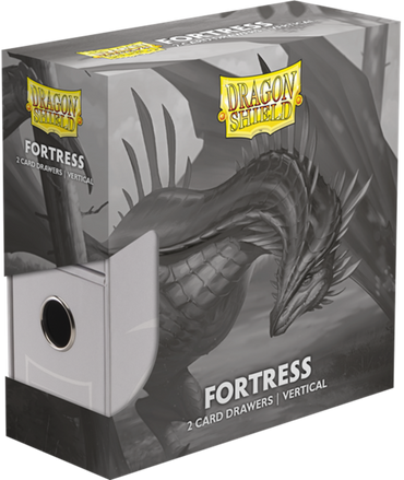 DRAGON SHIELD FORTRESS CARD DRAWERS VERTICAL 2 ROW WHITE