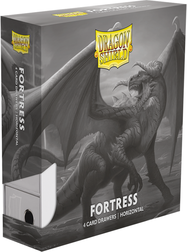 DRAGON SHIELD FORTRESS CARD DRAWERS HORIZONTAL 4 ROW WHITE