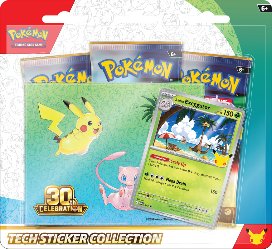 POKEMON 30TH CELEBRATION TECH STICKER COLLECTION (LIMIT 1)