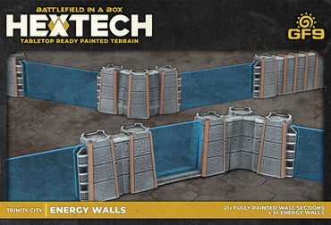 BATTLEFIELD IN A BOX: HEXTECH TRINITY CITY ENERGY WALLS 26CT GREY/BLUE