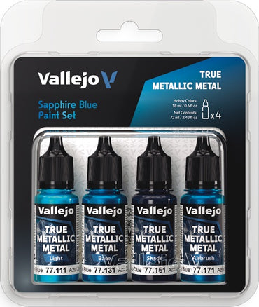 VALLEJO: TRUE METALLIC METAL SAPPHIRE BLUE PAINT SET