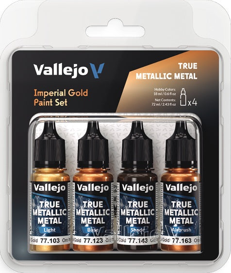 VALLEJO: TRUE METALLIC METAL IMPERIAL GOLD PAINT SET