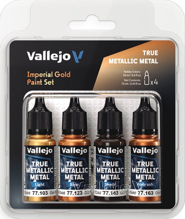 VALLEJO: TRUE METALLIC METAL IMPERIAL GOLD PAINT SET