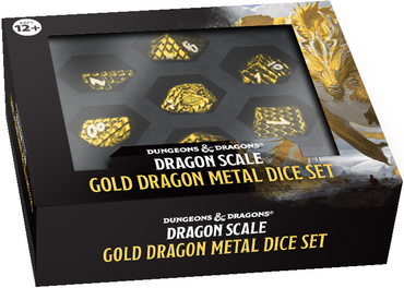 FANROLL DND METAL 7 DICE SET DRAGON SCALE GOLD