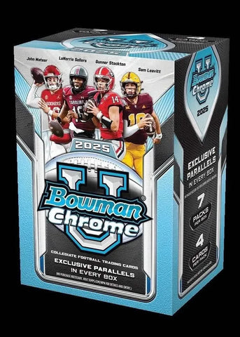 2025 BOWMAN CHROME UNIVERSITY FB VALUE BOX