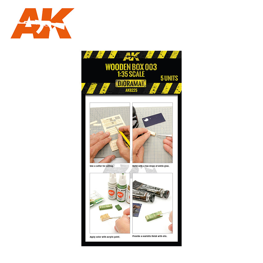 AK Interactive Laser Cut Wooden Box 001 / 1:35, 5 Units
