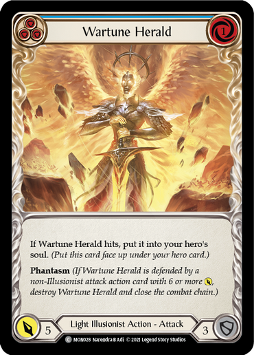 Wartune Herald (Blue) [MON028-RF] (Monarch)  1st Edition Rainbow Foil