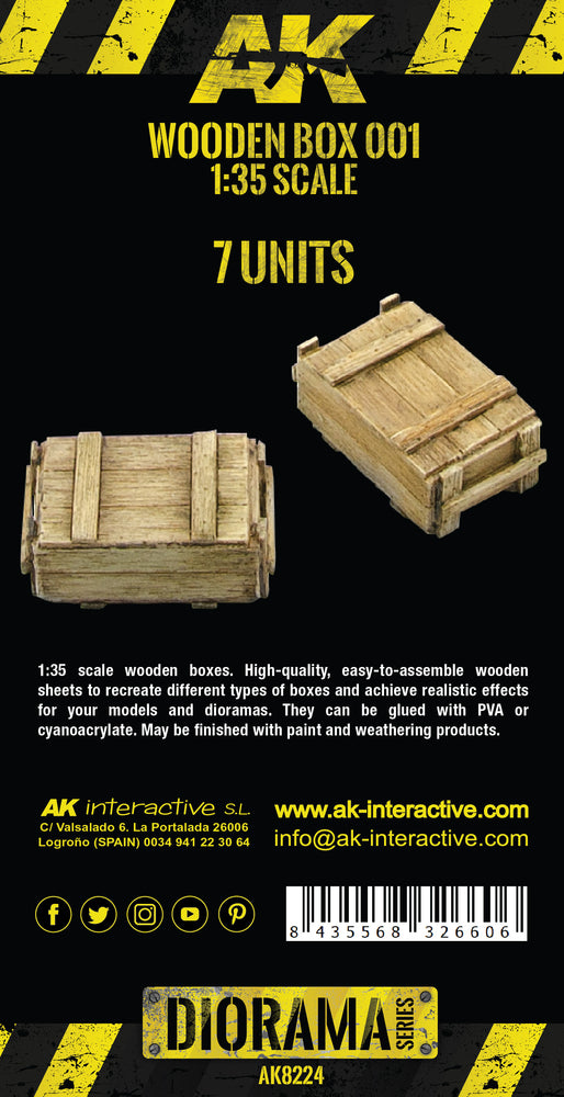 AK Interactive Laser Cut Wooden Box 001 / 1:35 7, Units