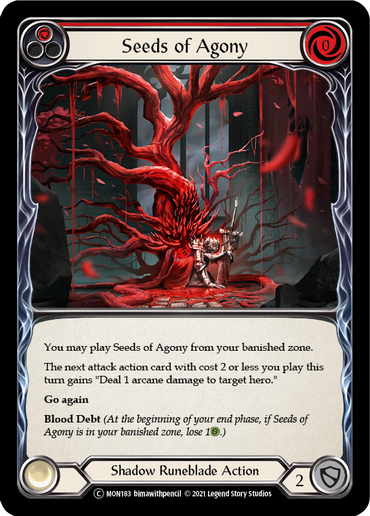 Seeds of Agony (Red) [U-MON183-RF] (Monarch Unlimited)  Unlimited Rainbow Foil
