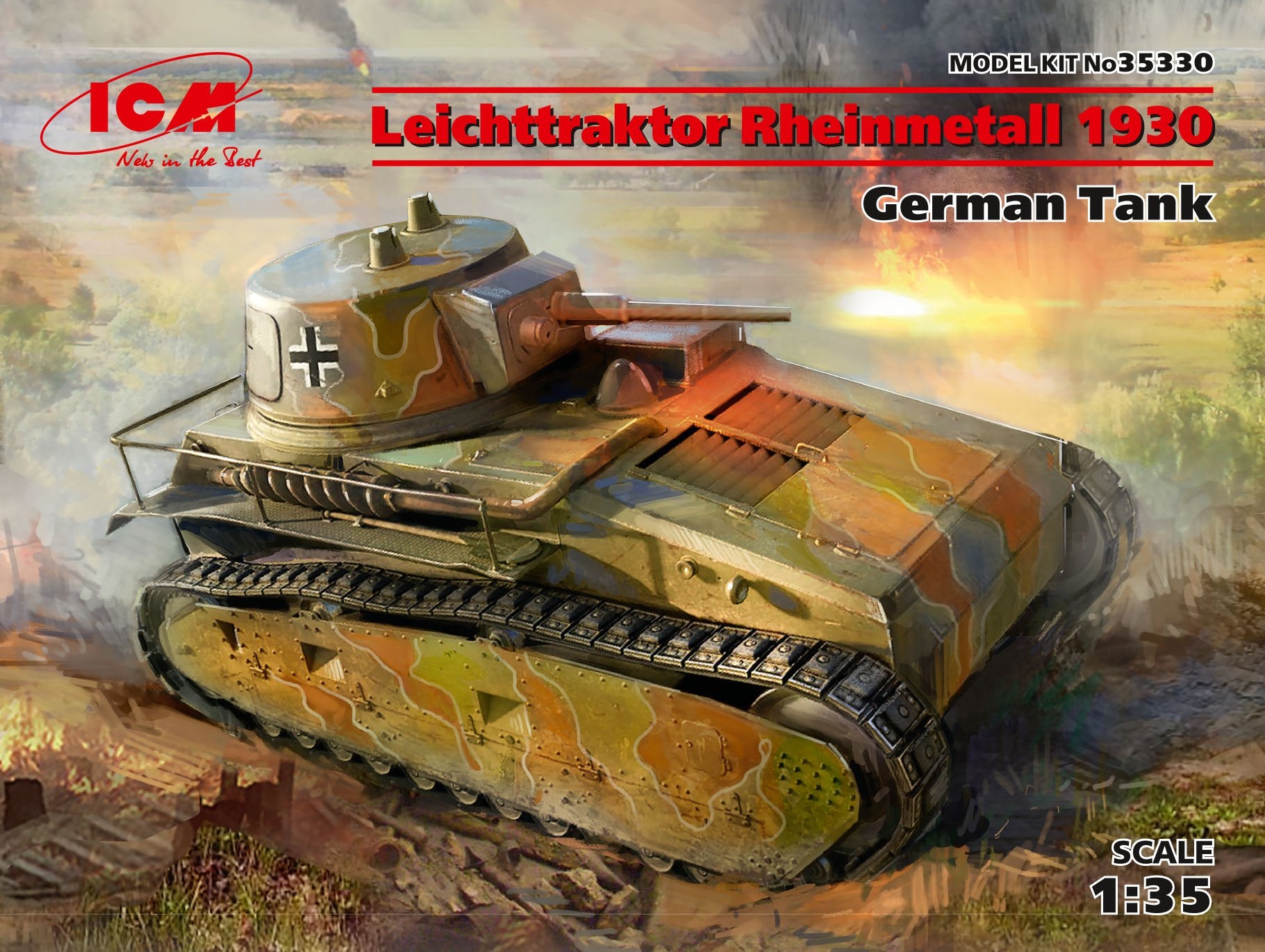 ICM 1/35 Leichttraktor Rheinmetall 1930, German Tank (100% new molds)