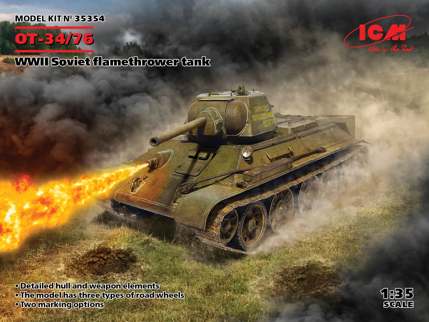 ICM 1/35 ОT-34/76, WWII Soviet Flamethrower Tank
