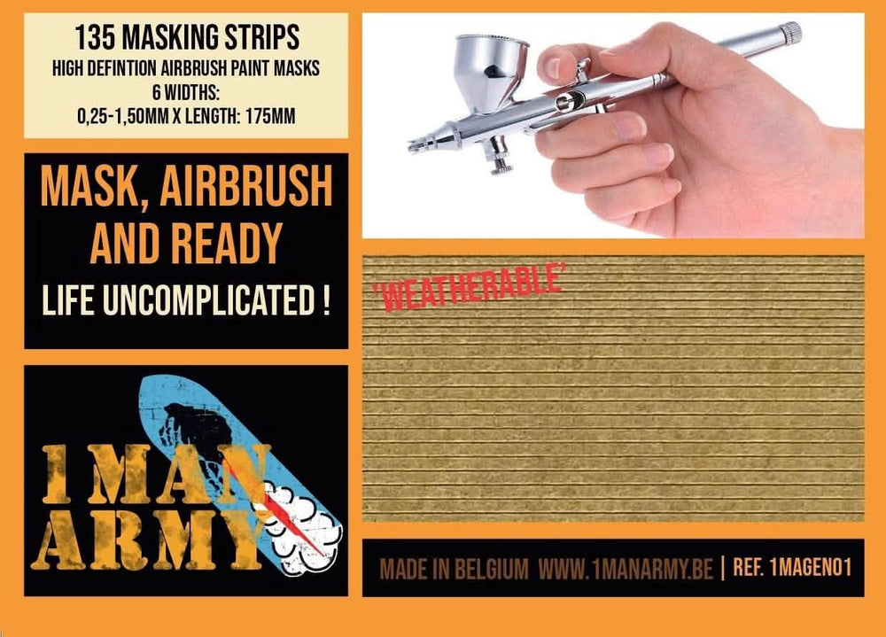 1ManArmy 1/35 High Definition Strips 6 Widths Airbrush Paint Masks