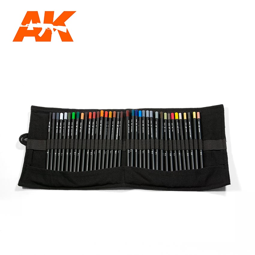 AK Interactive Weathering Pencil Full Range Cloth Case (All 37 Colours)