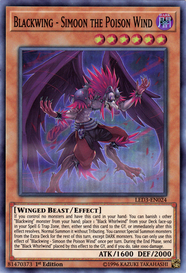 Blackwing - Simoon the Poison Wind [LED3-EN024] Super Rare