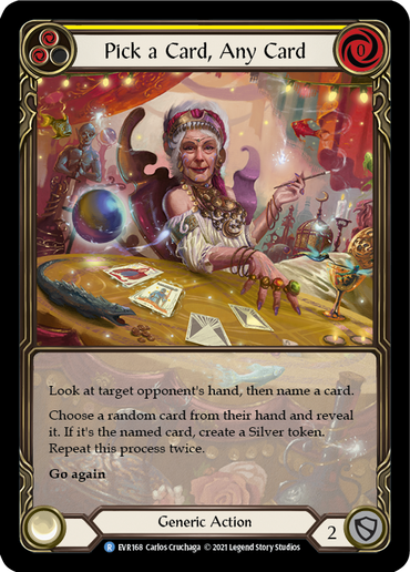 Pick a Card, Any Card (Yellow) [EVR168] (Everfest)  1st Edition Extended Art Rainbow Foil