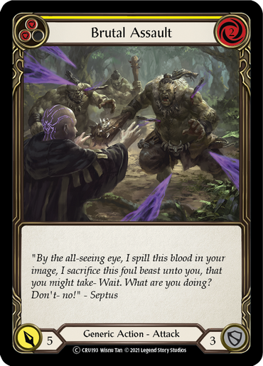 Brutal Assault (Yellow) [U-CRU193] (Crucible of War Unlimited)  Unlimited Rainbow Foil