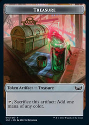 Ooze (025) // Treasure (015) Double-Sided Token [Streets of New Capenna Commander Tokens]