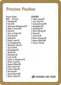 1996 Preston Poulter Decklist Card [World Championship Decks]