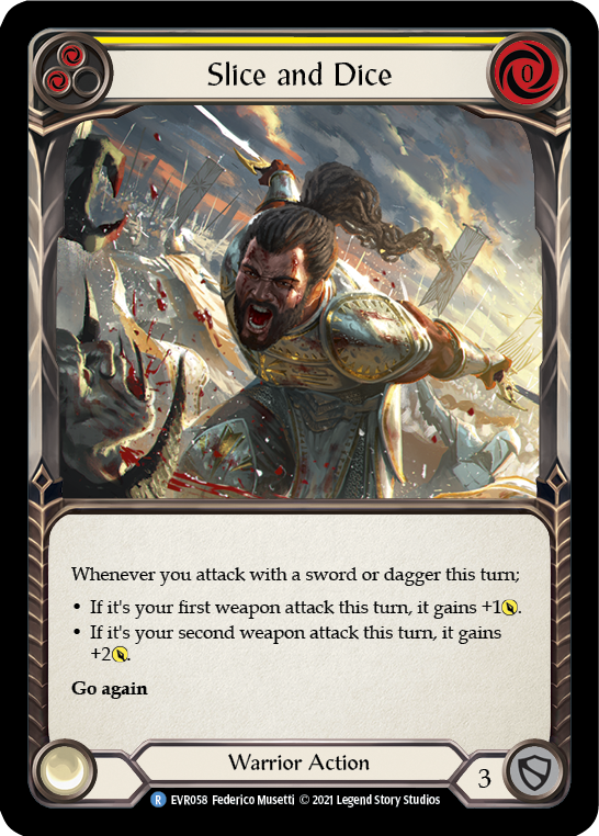 Slice and Dice (Yellow) [EVR058] 1st Edition Rainbow Foil
