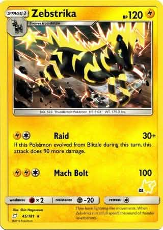 Zebstrika (45/181) (Pikachu Stamp #23) [Battle Academy 2020]