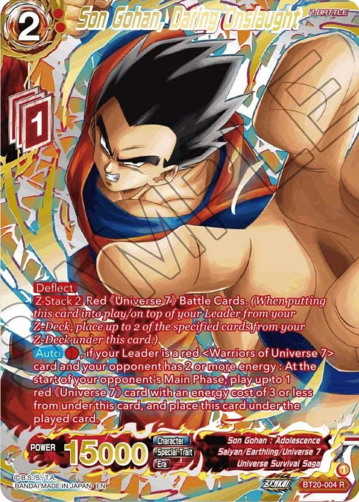 Son Gohan, Daring Onslaught (Gold-Stamped) (BT20-004) [Power Absorbed]