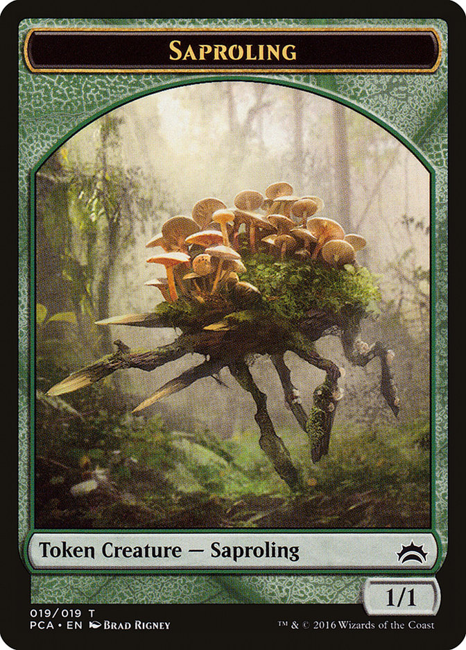 Beast // Saproling Double-Sided Token [Planechase Anthology Tokens]