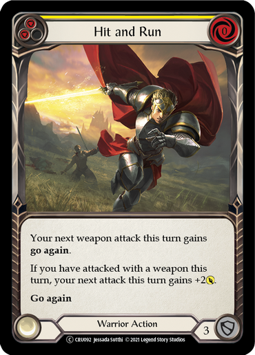 Hit and Run (Yellow) [U-CRU092] (Crucible of War Unlimited)  Unlimited Normal