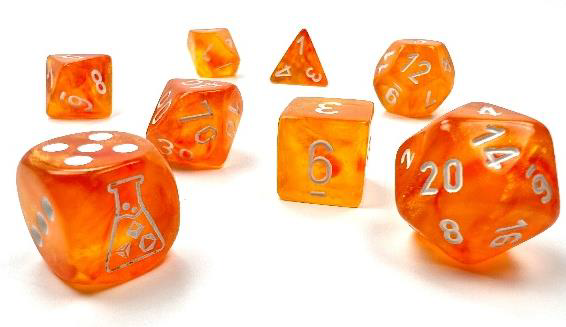 BOREALIS 7-DIE SET BLOOD ORANGE/WHITE LUMINARY