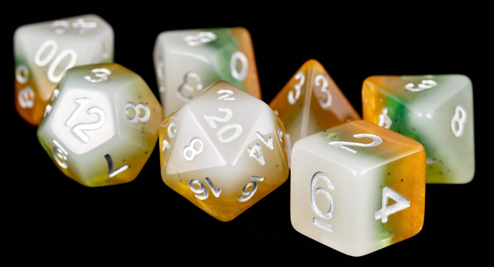 RESIN 7 DICE SET KIWI 16MM