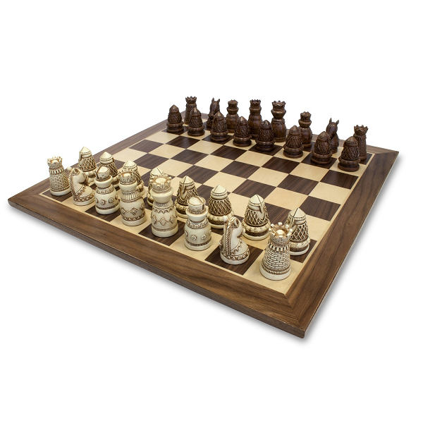 CHESS SET, MEDIEVAL 15"