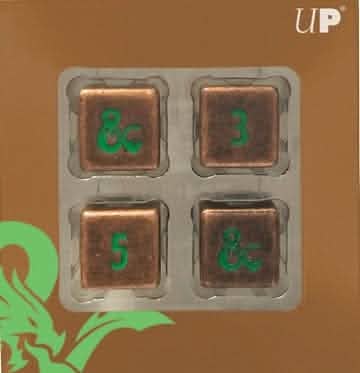 UP DICE HEAVY METAL DND D6 COPPER/GREEN 4CT
