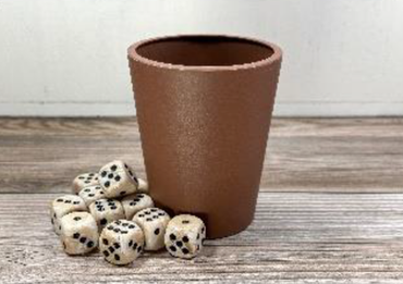 FLEXIBLE DICE CUP BROWN