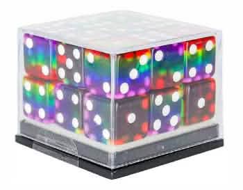 SD D6 DICE SET RAINBOW 12MM 18CT