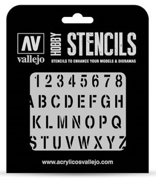 VALLEJO: STENCILS - LETTERING & SIGNS - STAMP FONT