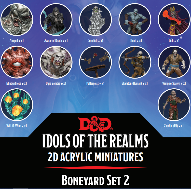 DND IDOLS 2D MINIS BONEYARD SET 2