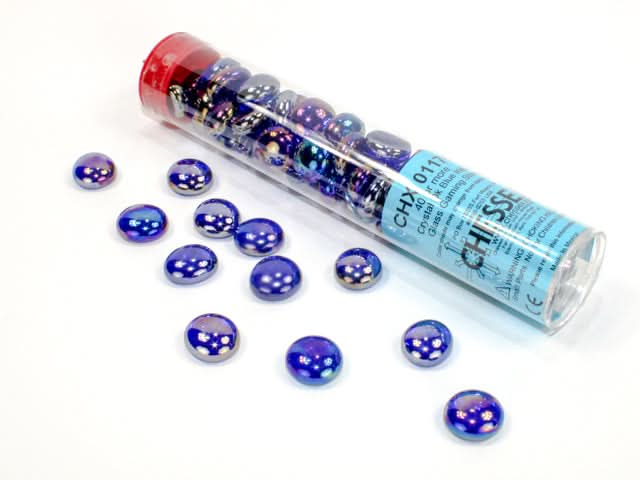 GLASS STONES CRYSTAL DK BLUE IRIDIZED QTY 40 5.5