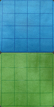 MEGAMAT 1" SQUARE REVERSIBLE BLUE-GREEN 34.5"X48"