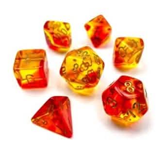 GEMINI 7-DIE SET TRANSLUCENT RED-YELLOW/GOLD