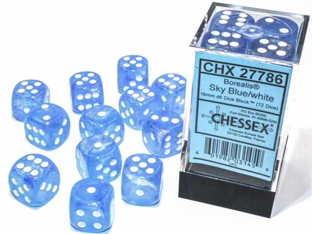 BOREALIS 12D6 SKY BLUE/WHITE 16MM LUMINARY