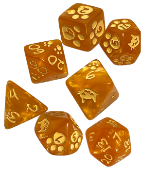KITTEN DICE SET - ORANGE