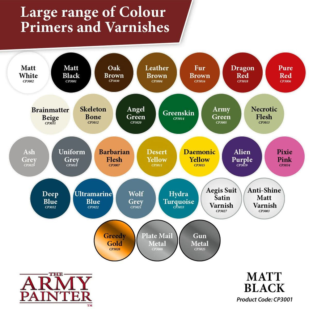 THE ARMY PAINTER COLOUR PRIMER: MATTE BLACK SPRAY