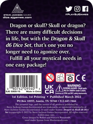 DRAGON AND SKULL DICE SET SILVER