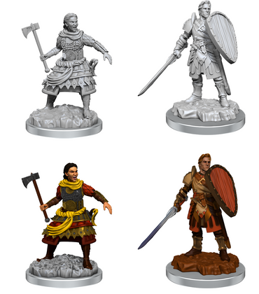 DND UNPAINTED MINIS WV21 HUMAN FIGHTERS