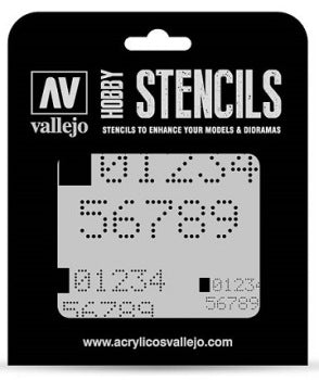 Vallejo Stencils - Sci-Fi & Fantasy - Digital Numbers