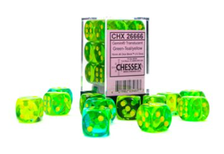 GEMINI 12D6 TRANSLUCENT GRN-TEAL/YELLOW 16MM