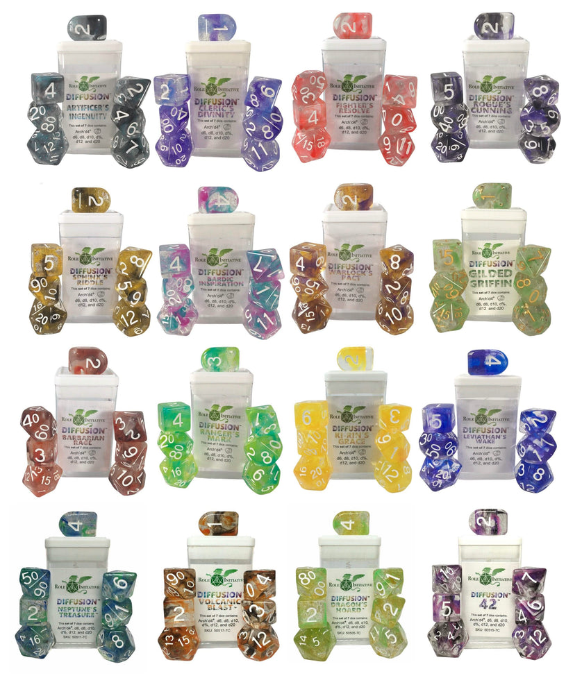 SD DIFFUSION COLOR SET OF 7 DICE SAMPLER